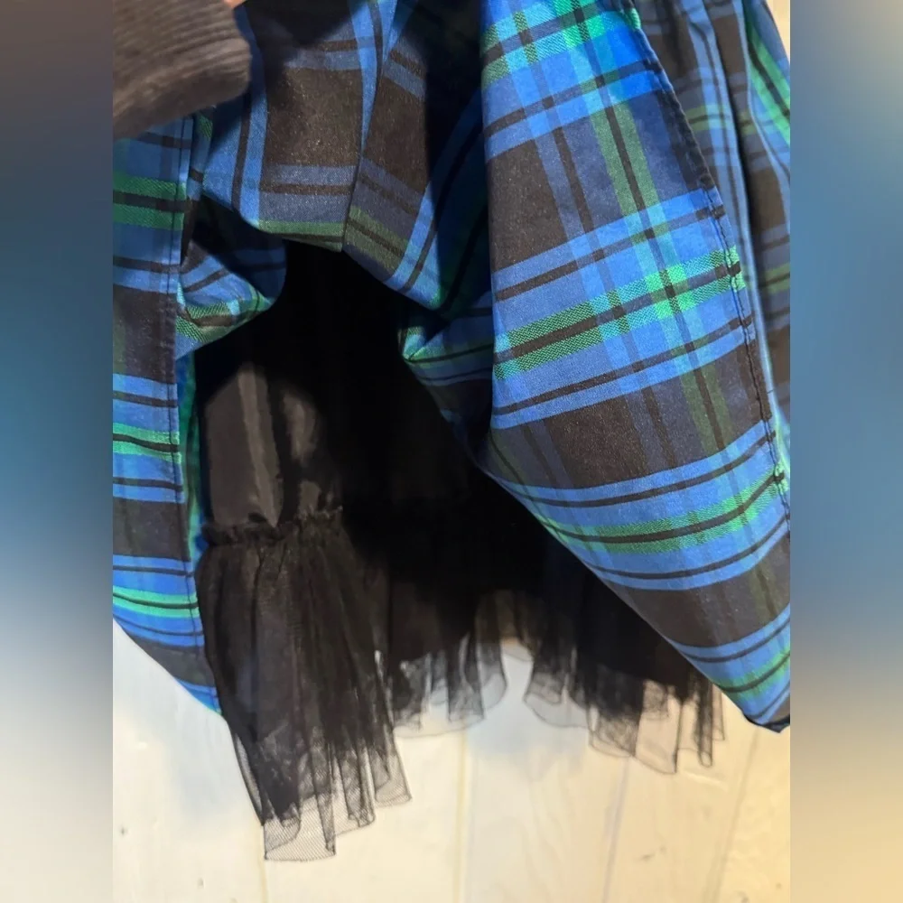 Youngland Girls Blue and Black Plaid Dress